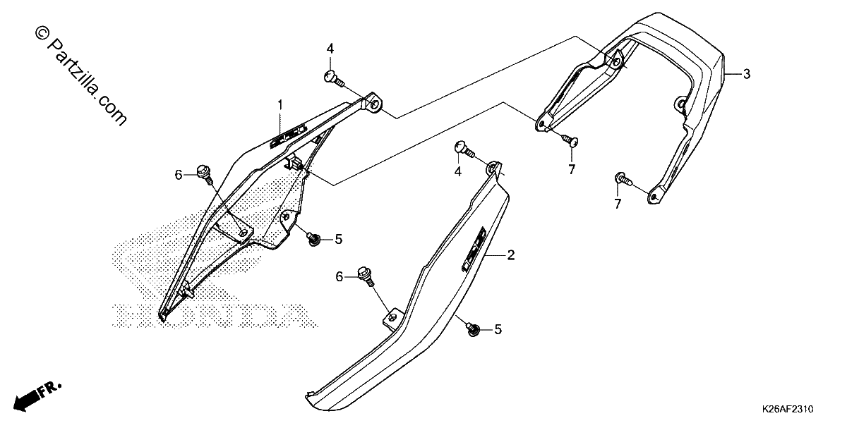 Diagrama de REAR COWL
