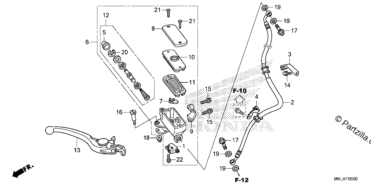 Diagrama de FRONT BRAKE MASTER CYLINDER 1