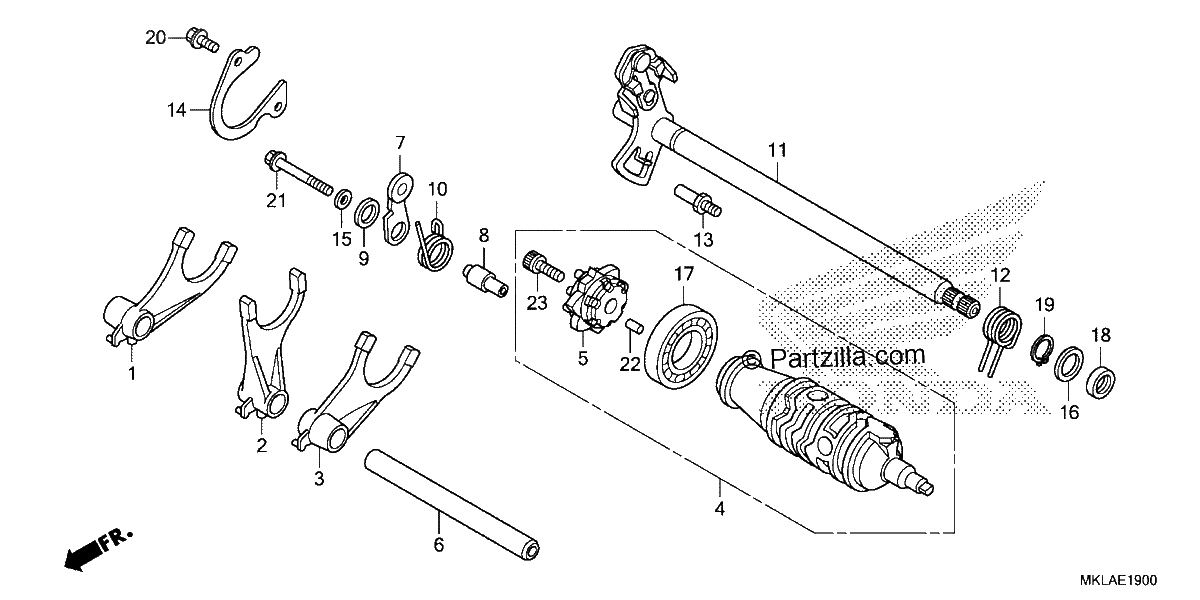 Diagrama de GEARSHIFT DRUM 1