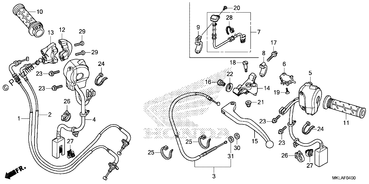 Diagrama de HANDLE LEVER SWITCH CABLE
