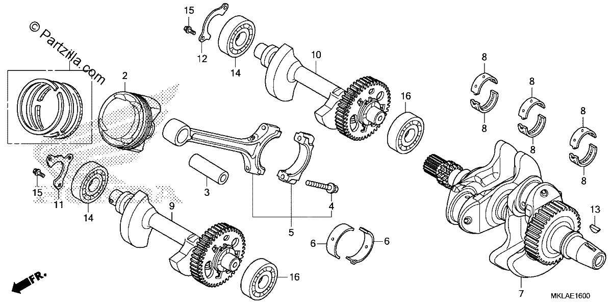 Diagrama de CRANKSHAFT PISTON