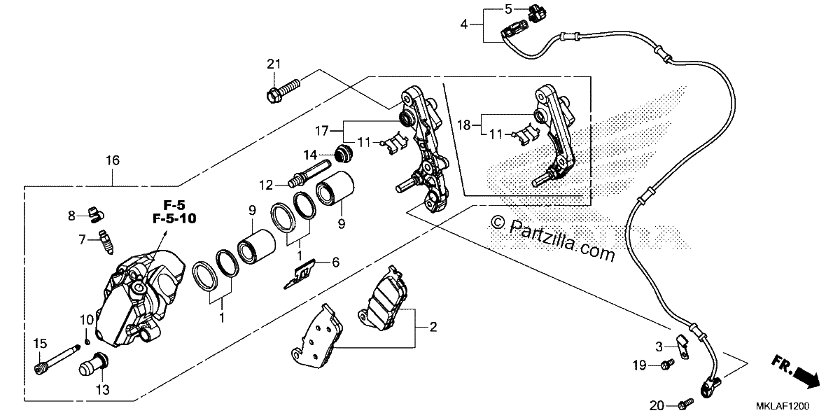 Diagrama de FRONT BRAKE CALIPER