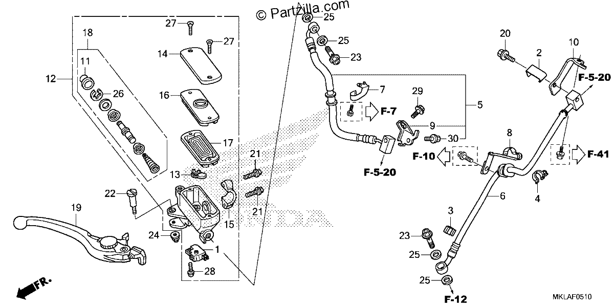 Diagrama de FRONT BRAKE MASTER CYLINDER 2