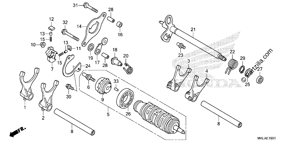 Diagrama de GEARSHIFT DRUM 2