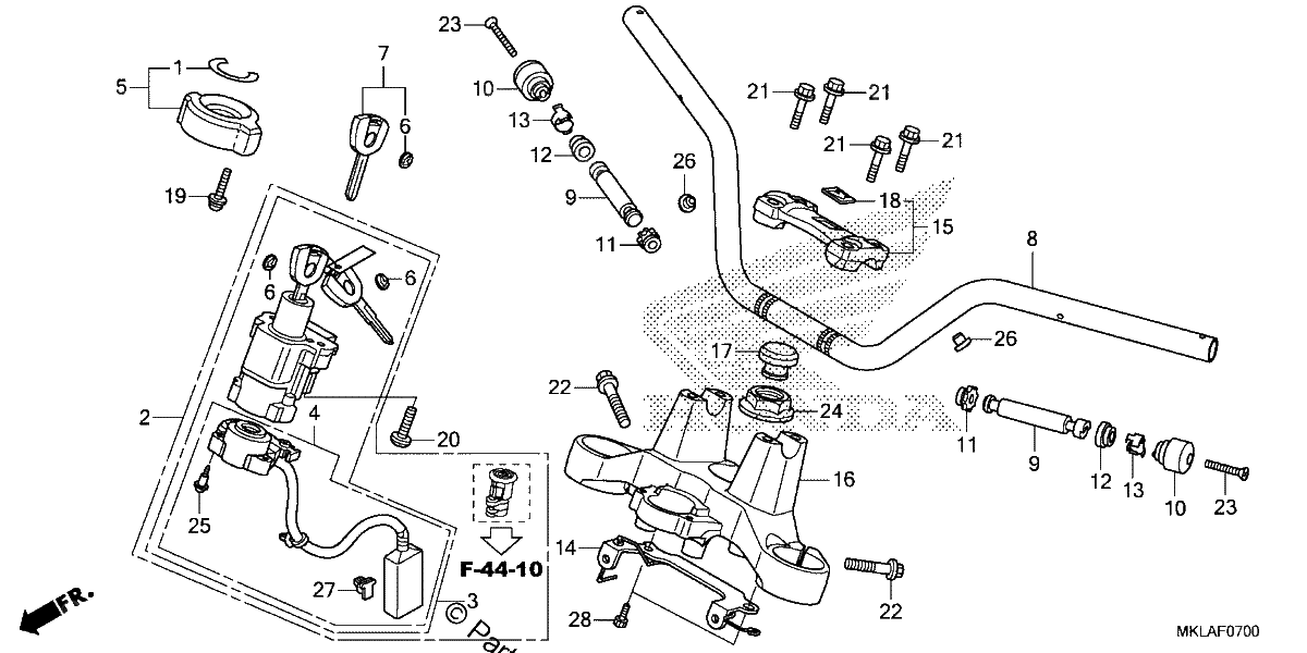 Diagrama de HANDLEBAR TOP BRIDGE