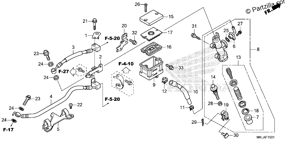 Diagrama de REAR BRAKE MASTER CYLINDER 2