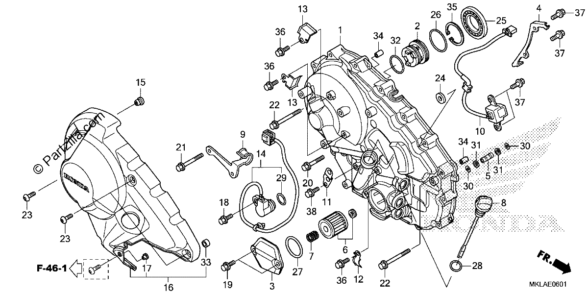 Diagrama de RIGHT CRANKCASE COVER 2