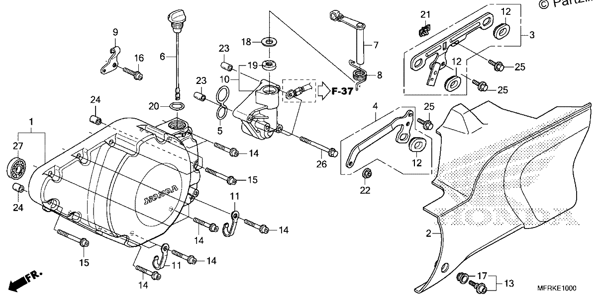 Diagrama de LEFT CRANKCASE COVER