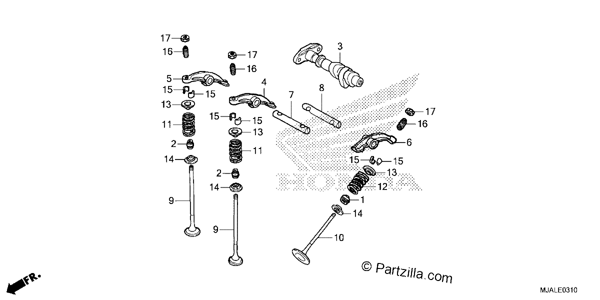 Diagrama de CAMSHAFT VALVE REAR