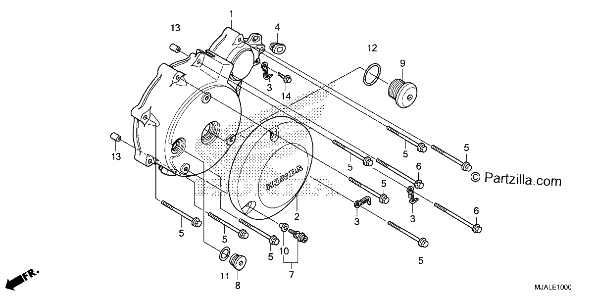 Diagrama de LEFT CRANKCASE COVER