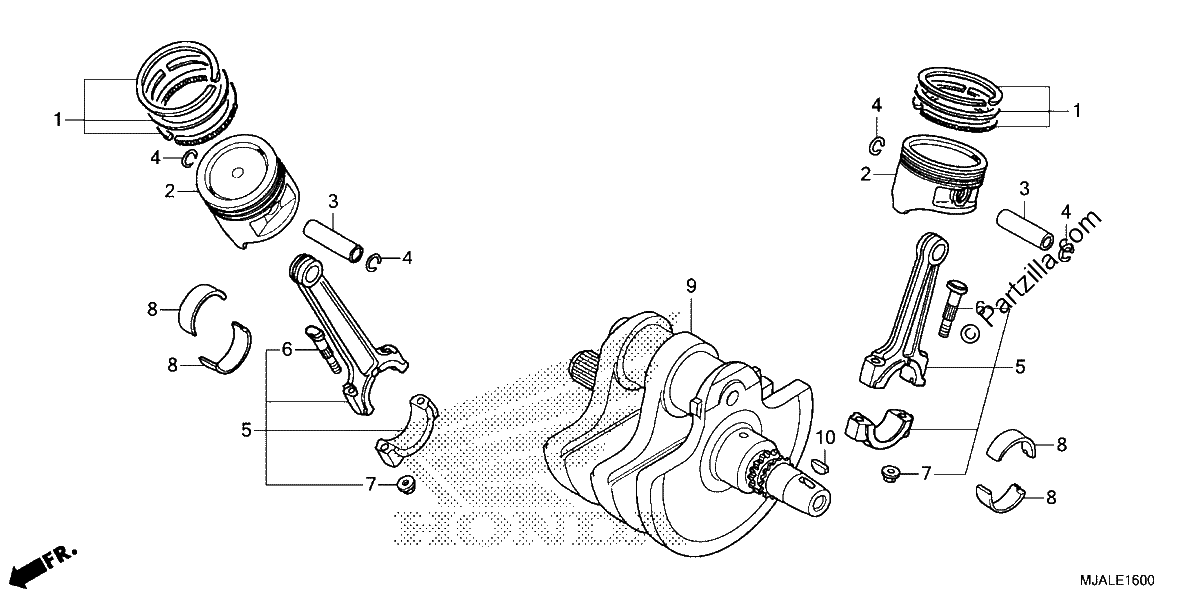 Diagrama de CRANKSHAFT PISTON