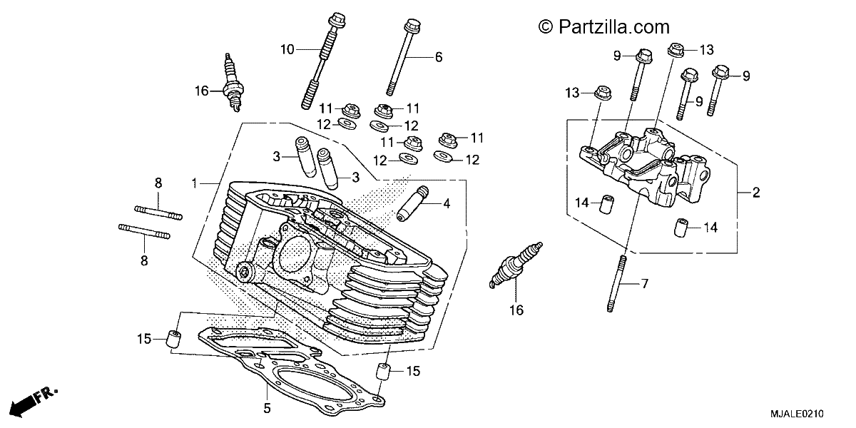 Diagrama de REAR CYLINDER HEAD