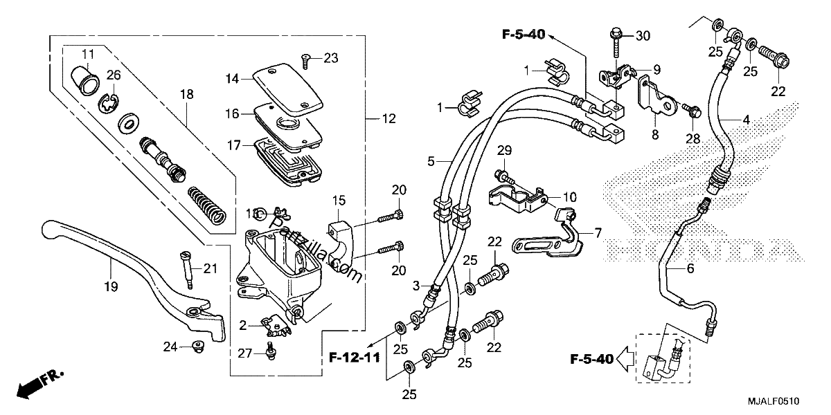Diagrama de FRONT BRAKE MASTER CYLINDER 2
