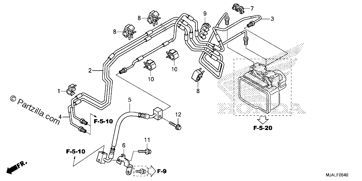 Diagrama de FRONT BRAKE PIPE