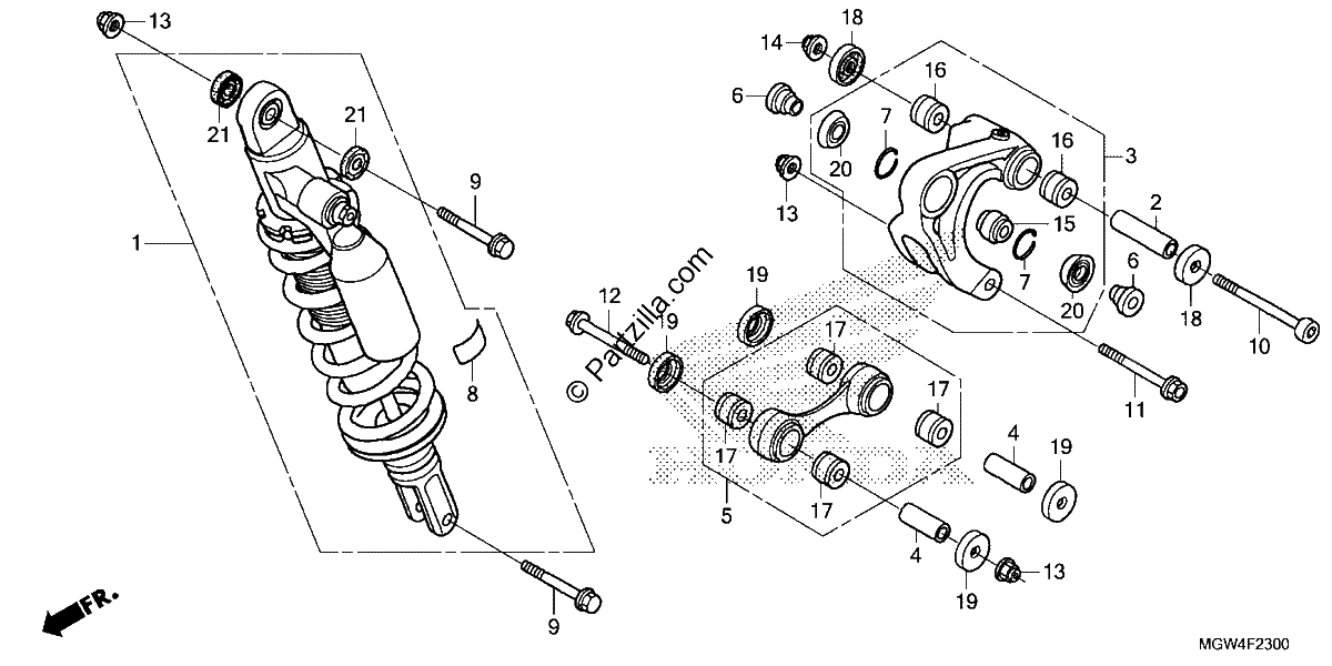 Diagrama de REAR SHOCK ABSORBER
