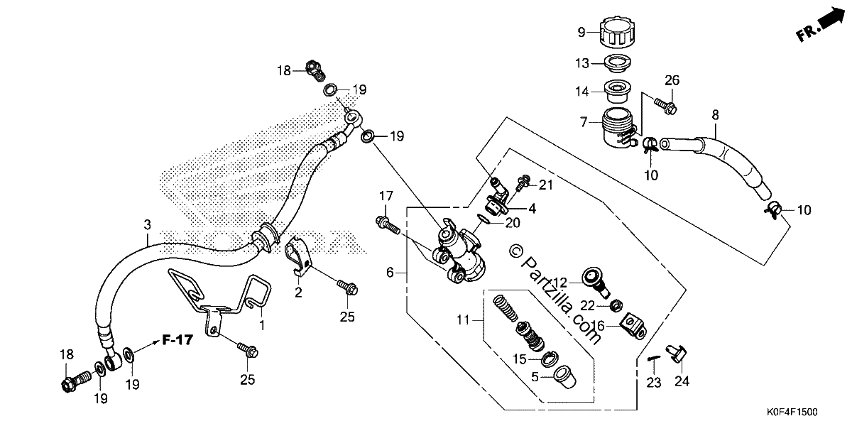 Diagrama de REAR BRAKE MASTER CYLINDER