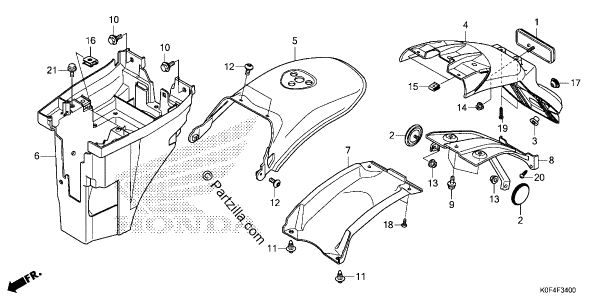 Diagrama de REAR FENDER