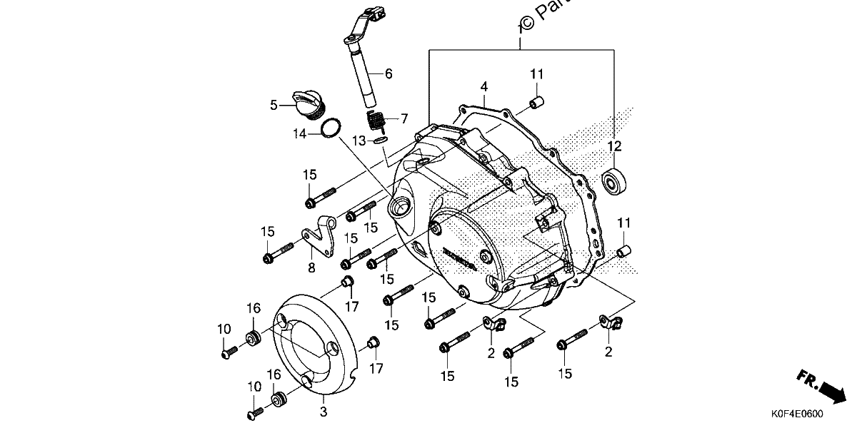 Diagrama de RIGHT CRANKCASE COVER