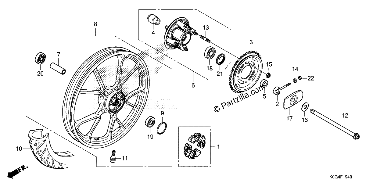 Diagrama de REAR WHEEL