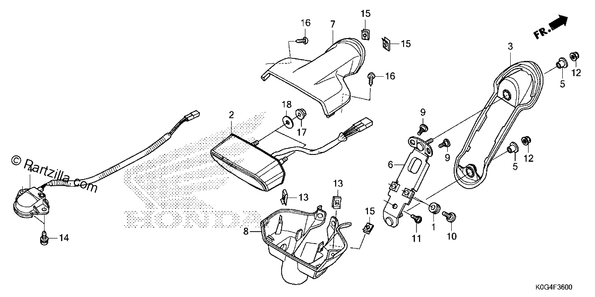 Diagrama de TAILLIGHT LICENSE LIGHT