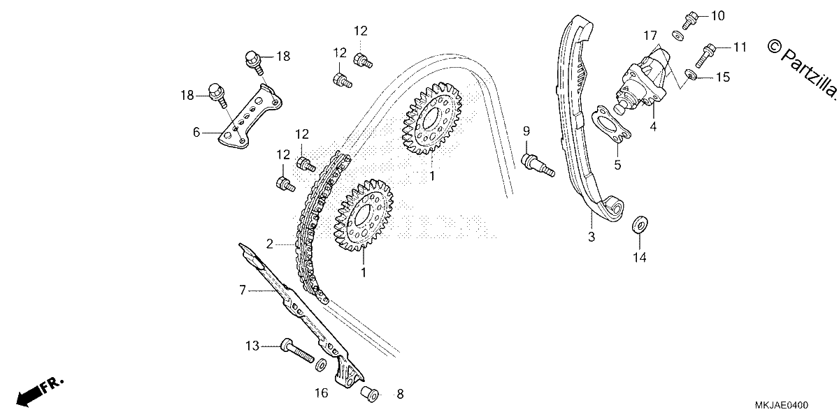 Diagrama de CAM CHAIN TENSIONER