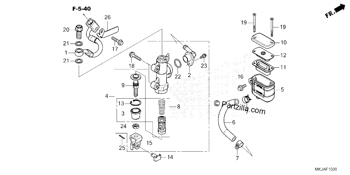 Diagrama de REAR BRAKE MASTER CYLINDER