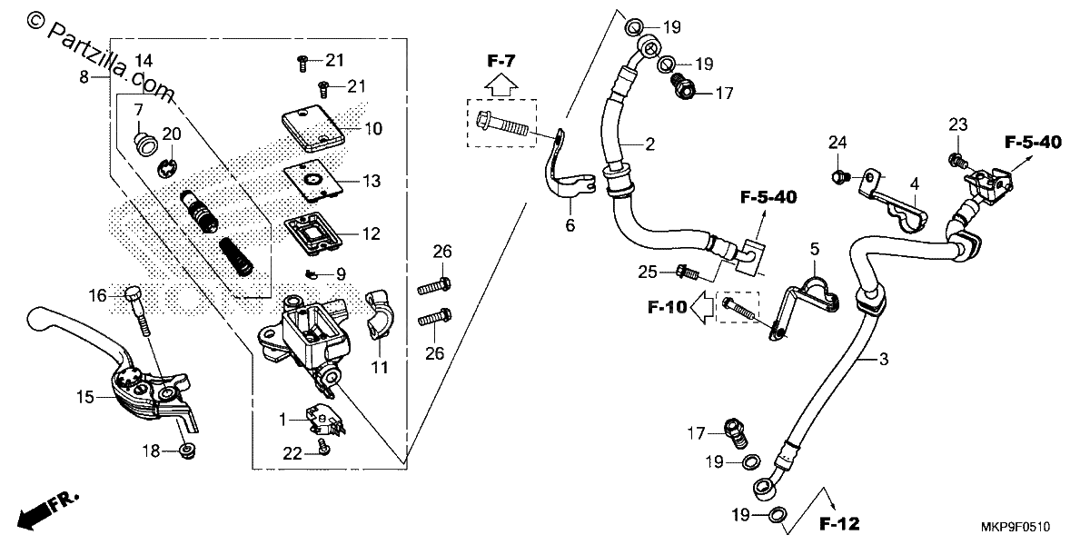 Diagrama de FRONT BRAKE MASTER CYLINDER 2