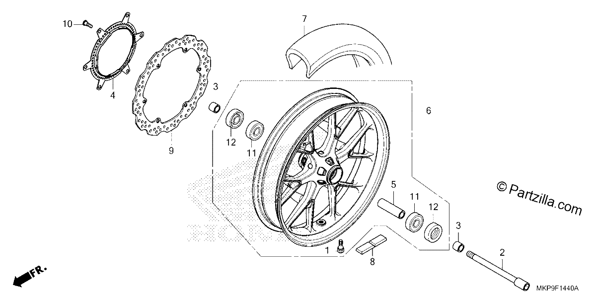 Diagrama de FRONT WHEEL 1