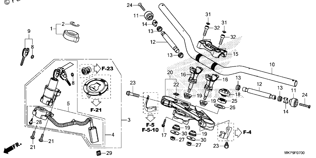 Diagrama de HANDLEBAR TOP BRIDGE
