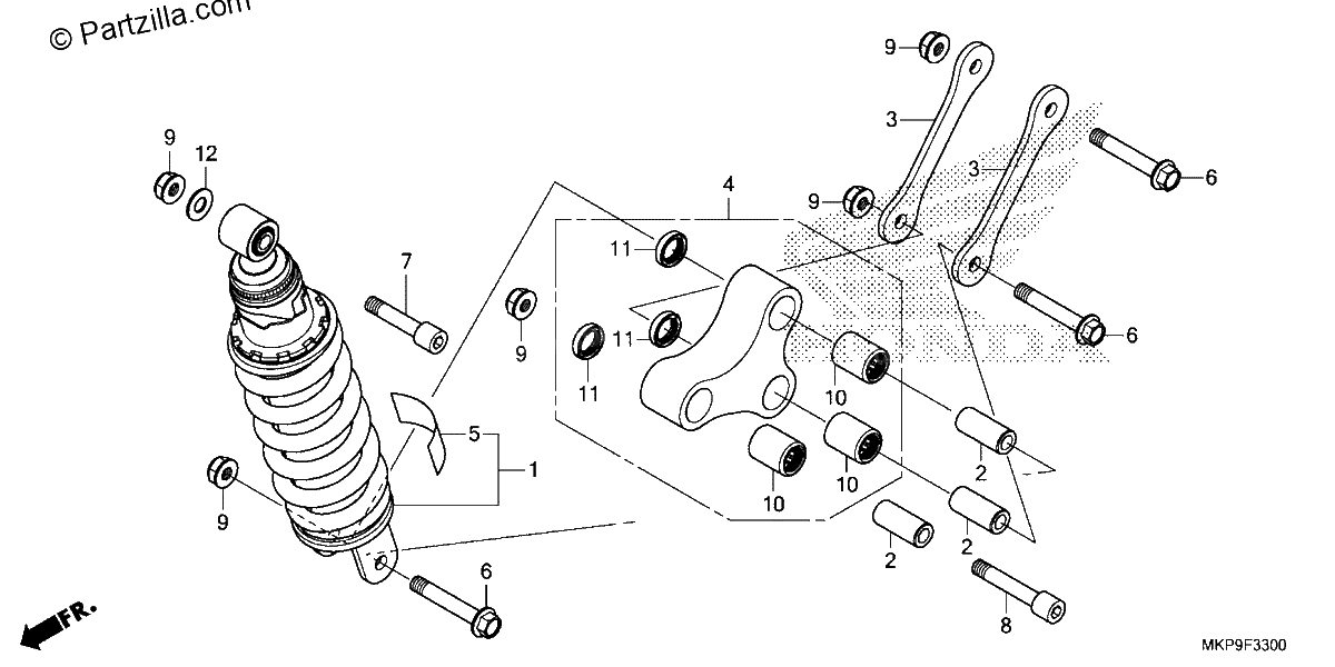 Diagrama de REAR SHOCK ABSORBER