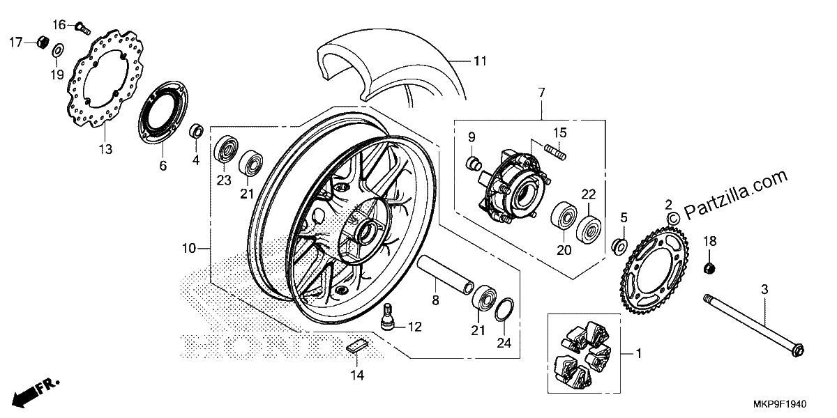 Diagrama de REAR WHEEL
