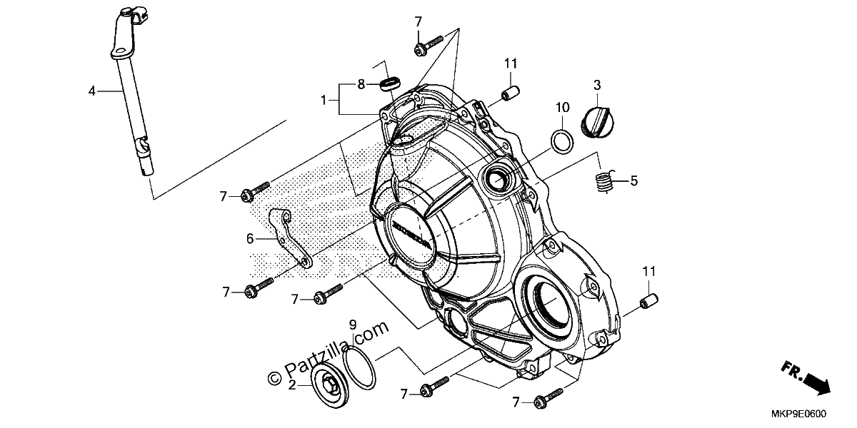 Diagrama de RIGHT CRANKCASE COVER