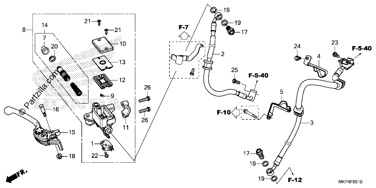 Diagrama de FRONT BRAKE MASTER CYLINDER 2