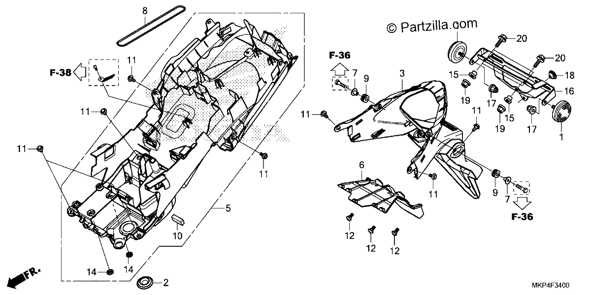 Diagrama de REAR FENDER