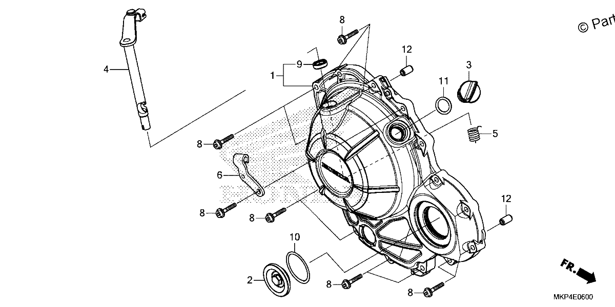 Diagrama de RIGHT CRANKCASE COVER