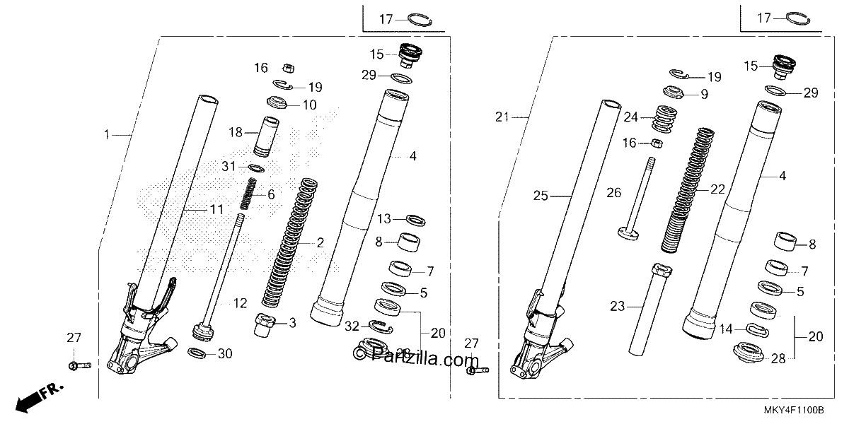 Diagrama de FRONT FORK