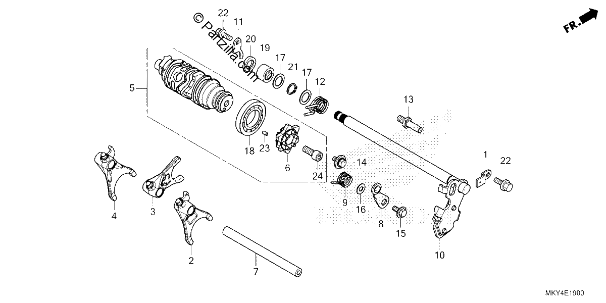 Diagrama de GEARSHIFT DRUM