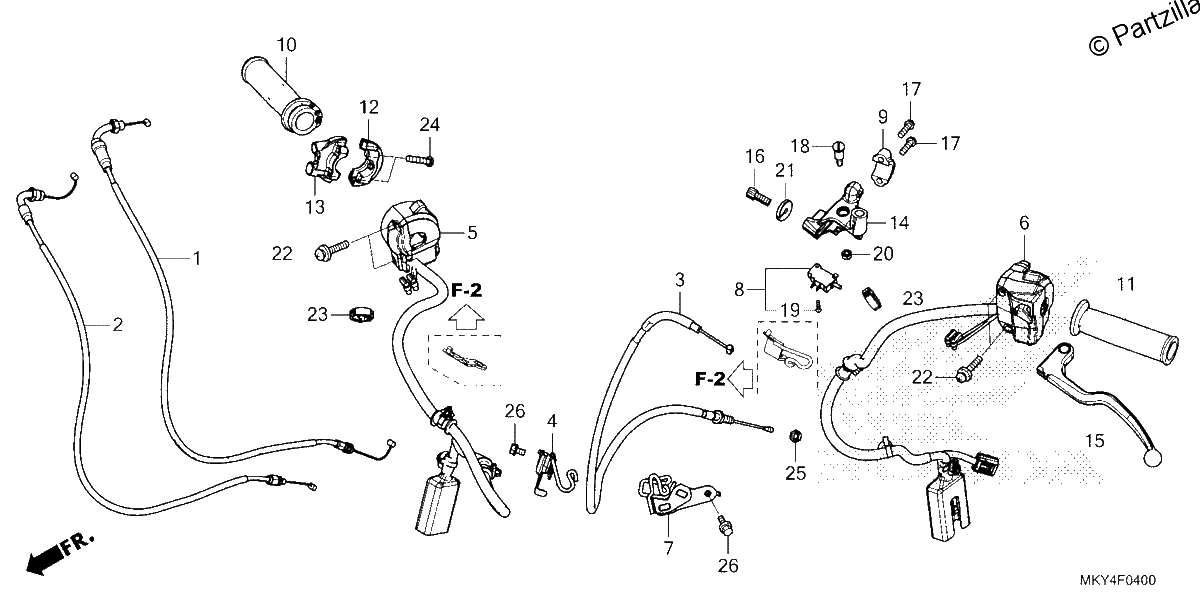 Diagrama de HANDLE LEVER SWITCH CABLE 1