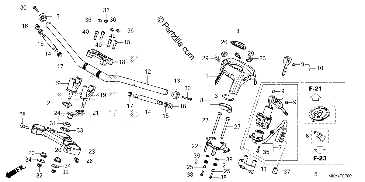 Diagrama de HANDLEBAR TOP BRIDGE 1