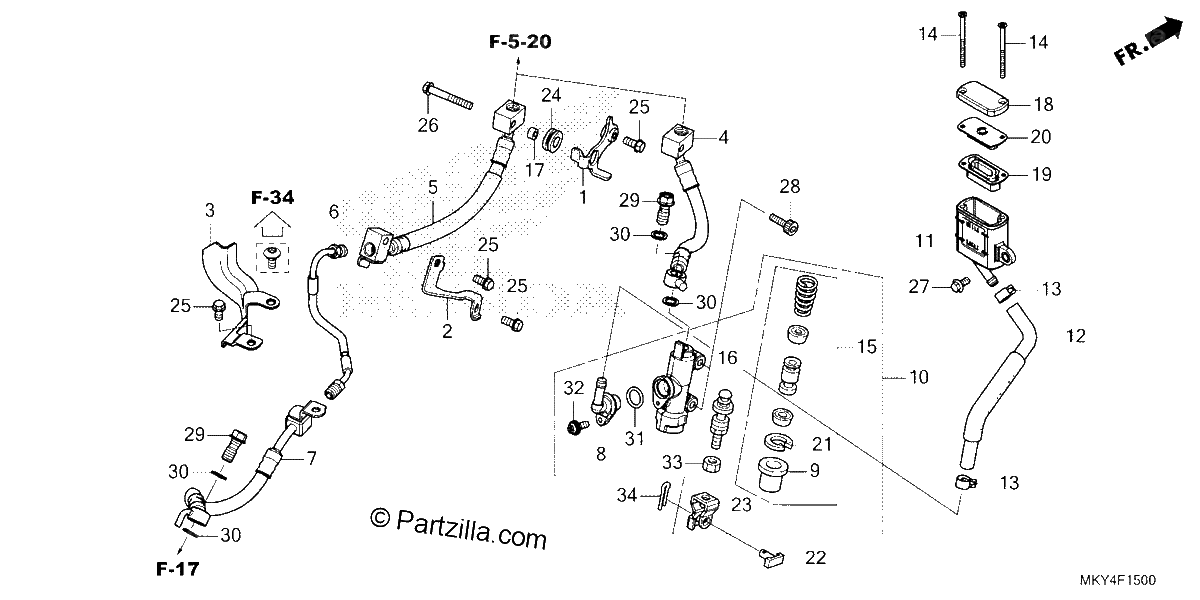 Diagrama de REAR BRAKE MASTER CYLINDER