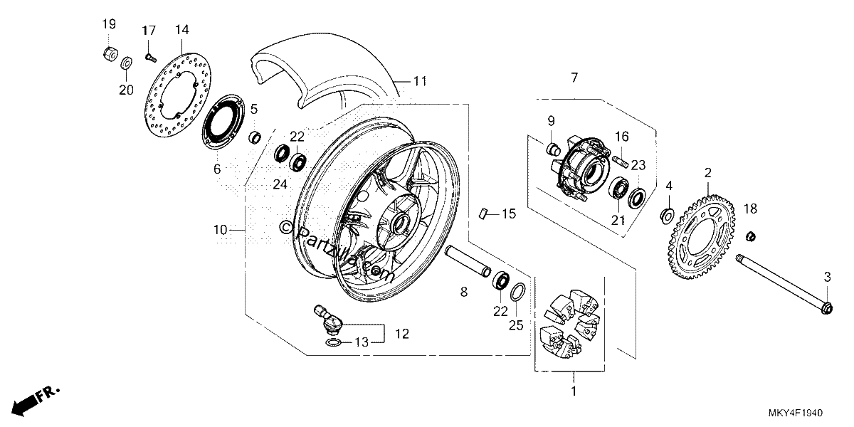 Diagrama de REAR WHEEL