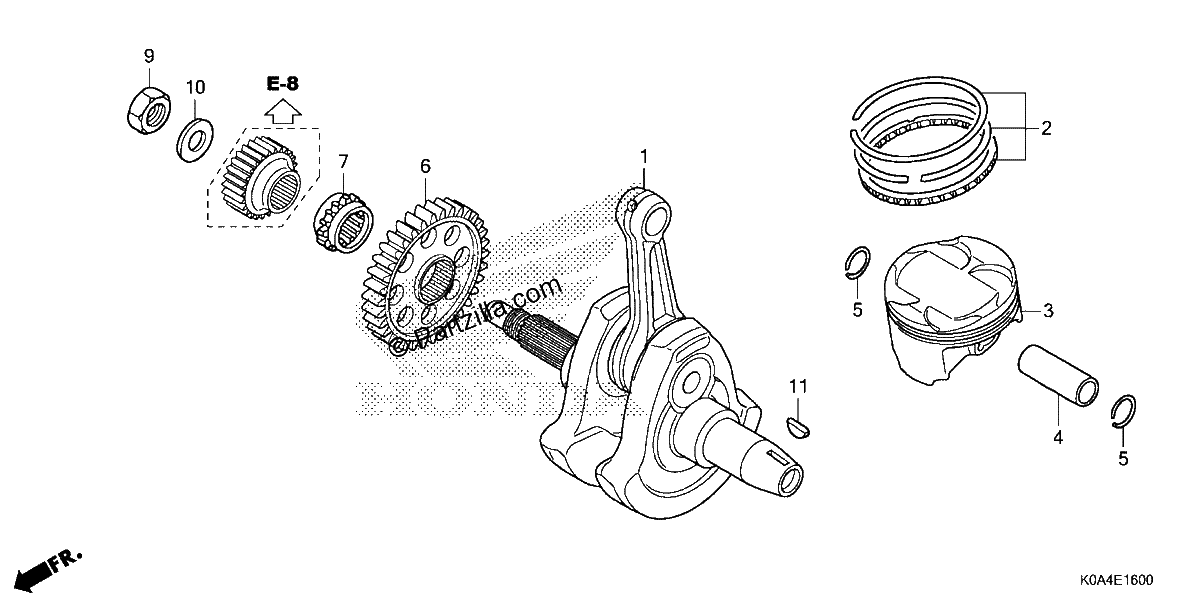 Diagrama de CRANKSHAFT PISTON