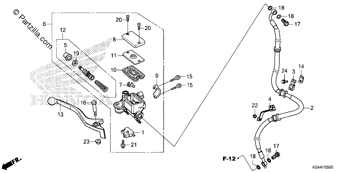 Diagrama de FRONT BRAKE MASTER CYLINDER 1