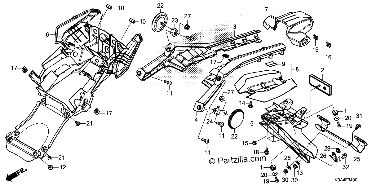 Diagrama de REAR FENDER