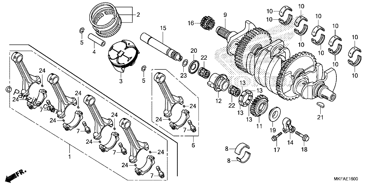 Diagrama de CRANKSHAFT PISTON