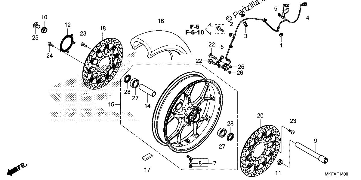 Diagrama de FRONT WHEEL