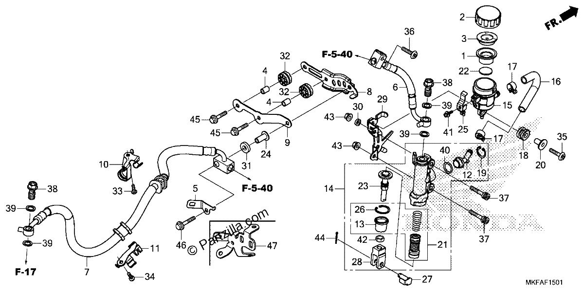 Diagrama de REAR BRAKE MASTER CYLINDER 2