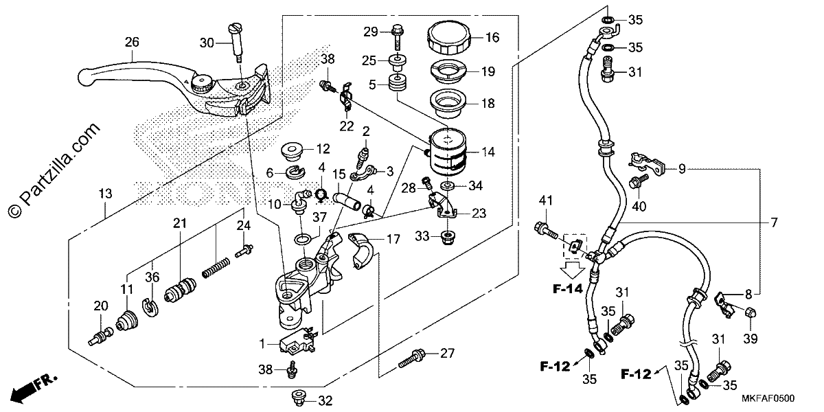 Diagrama de FRONT BRAKE MASTER CYLINDER 1