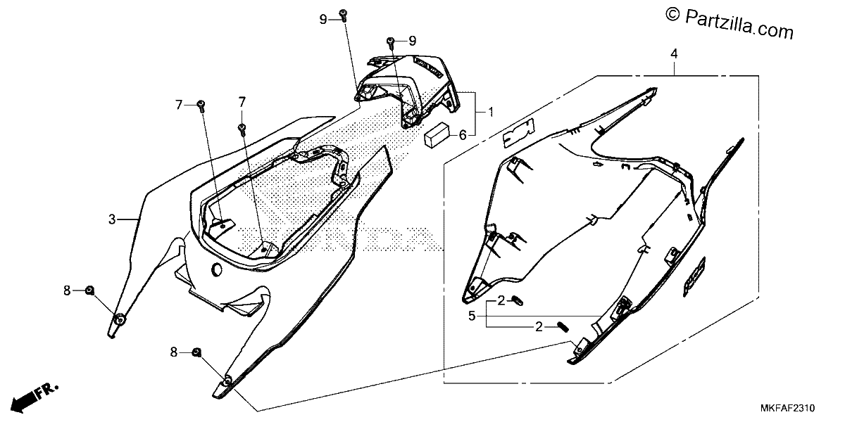 Diagrama de REAR COWL