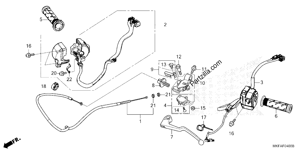 Diagrama de HANDLE LEVER SWITCH CABLE